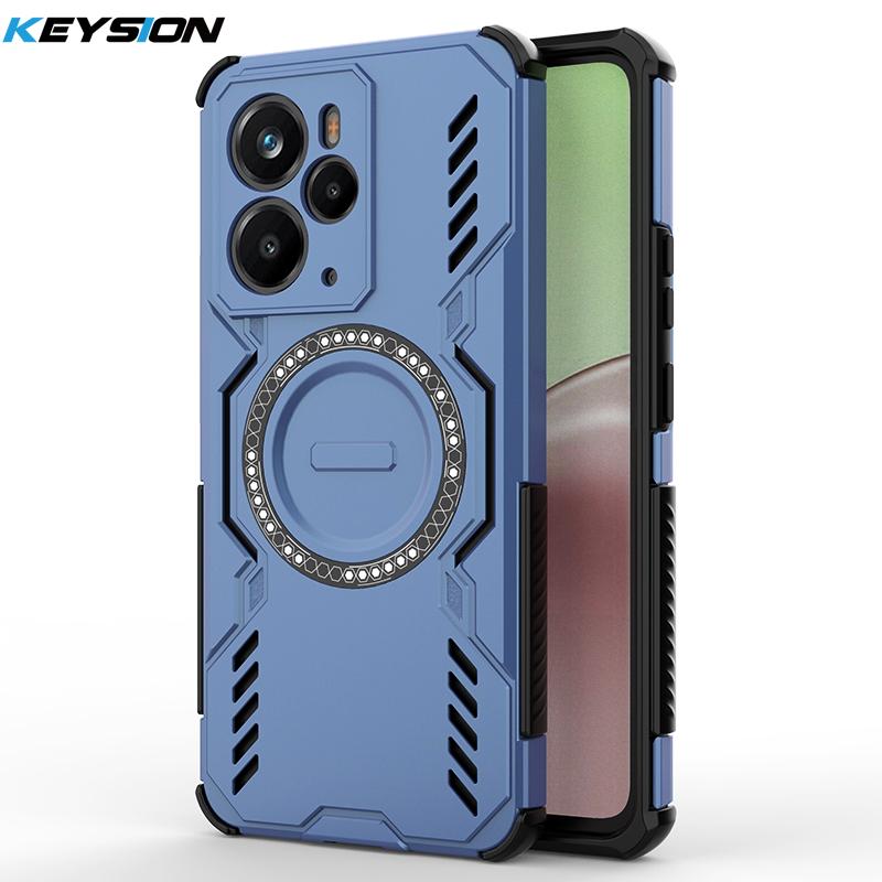 KEYSION Полый чехол для отвода тепла для Realme 14 Pro+ 5G Магнитное охлаждение Ударопрочный чехол для телефона для OPPO Realme 14T 5G 14 5G