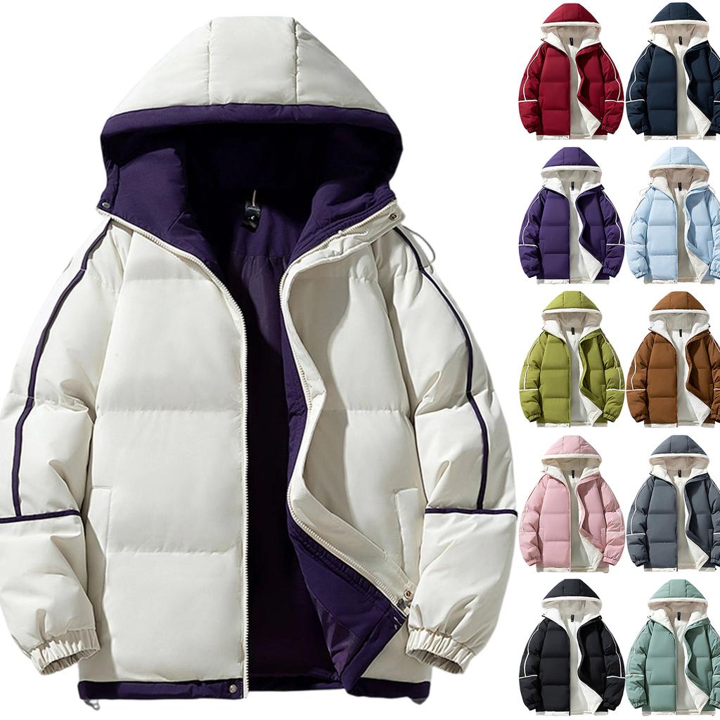 Men's And Women's Loose Hooded Hood Cotton-Padded Jacket Coat