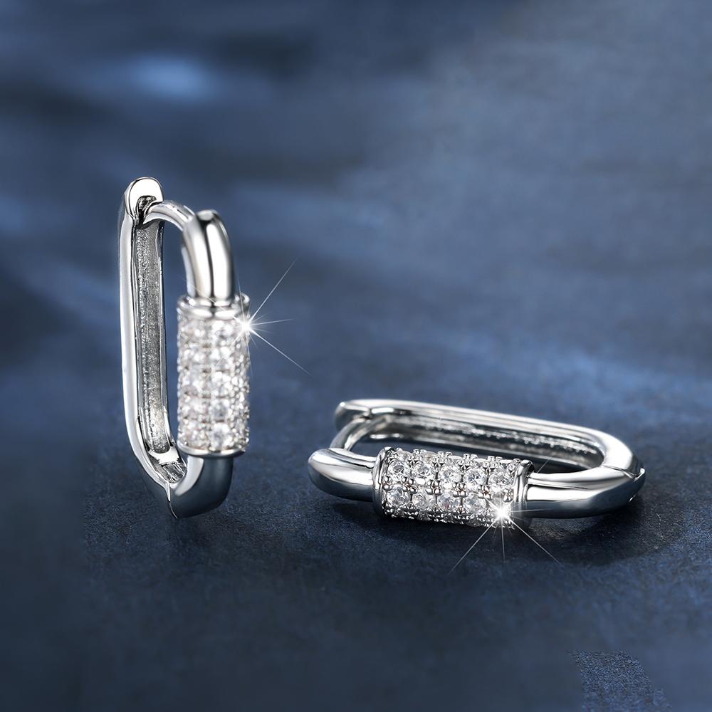 Классические U-образные серьги-кольца для женщин и мужчин серебряного цвета с маленькой пряжкой для ушей, ювелирные изделия в подарок