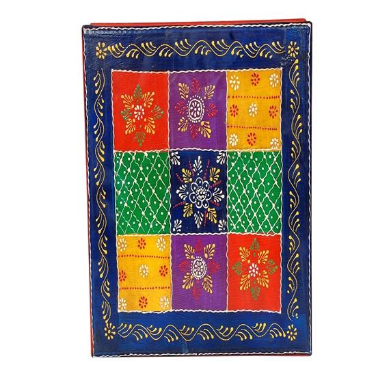 38.1 Cm Decorative Bajot Chowki Hand Pained  Stool Pooja Mandir Stool Bajot Cum Stool