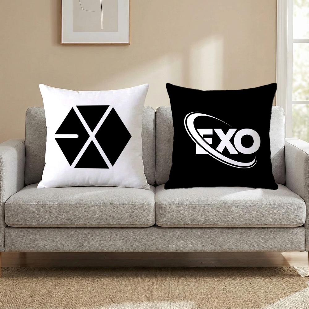 Kpop Style Exo Cushion Cover Cushion Cover Set 4Pcs 50X50 45X45 40X40 Pillowcase Decorative Sofa Home Decor