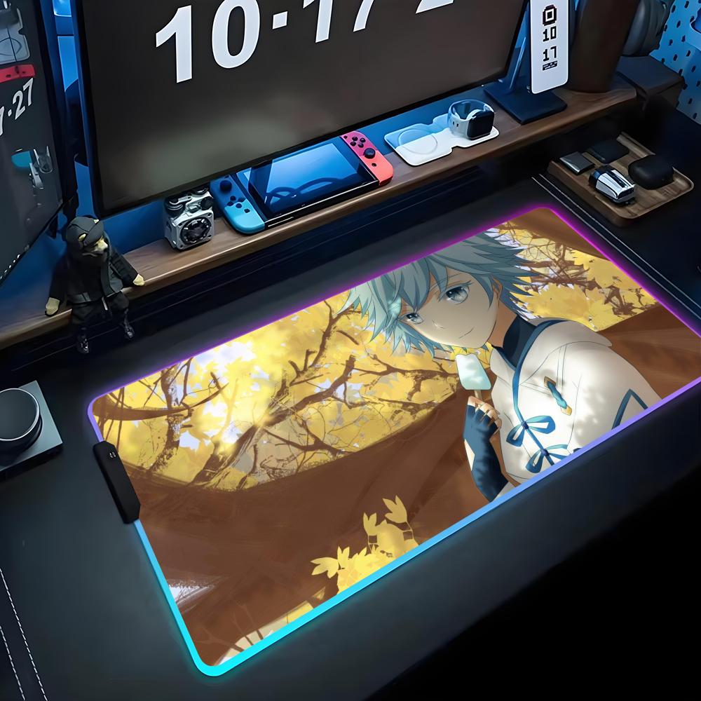 Chongyun Коврик для мыши RGB Игровой коврик для мыши Большой светодиодный коврик Настольный коврик для ПК Светящийся коврик для мыши Большие коврики для клавиатуры Настольный коврик с подсветкой