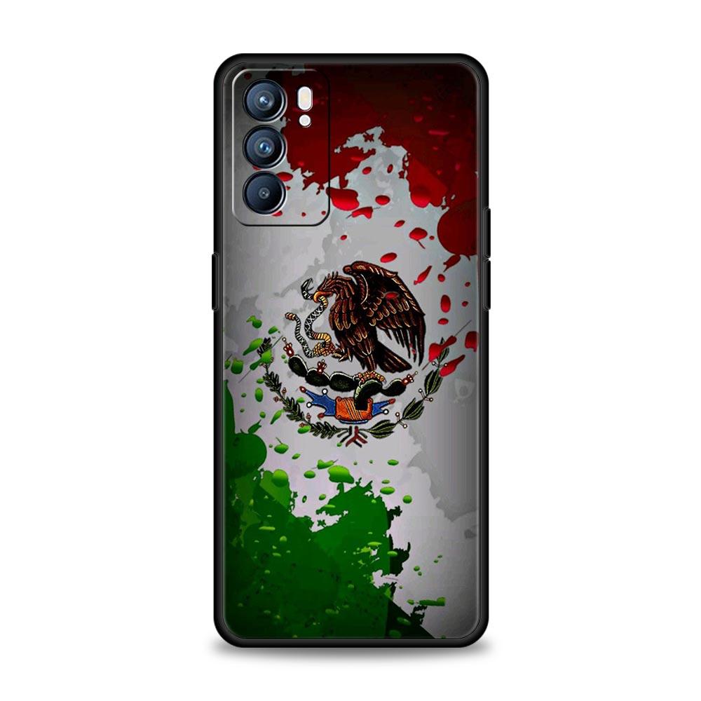 Чехол для телефона с флагом Мексики для Oppo Reno8 Reno7 Reno6 Pro A54 5G Find X6 X5 A53 A52 A9 A15 A95 A17 A16 A76 A74 A57 A31
