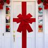 1/2 шт. Рождественское украшение в виде банта для подвешивания на дверь, большая красная лента, праздничная атмосфера у входной двери, аксессуар для новогоднего/деньрожденного декора