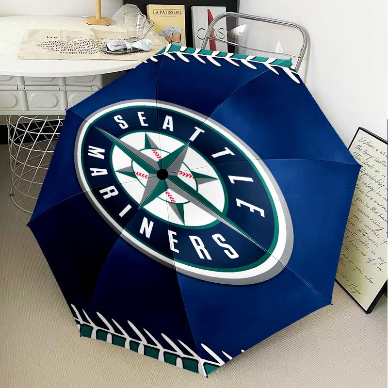 Mariners Team Logo Umbrella Folding umbrella, automatic umbrella 8-Frame for Travel, camping Use Gift for Halloween Christmas