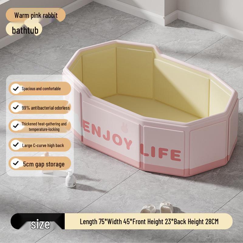 Экологичная портативная складная ванночка для купания младенцев: Толстый, утепленный, большой дизайн для сидения и лежания с быстрым открытием, не требует установки, с мультяшным рисунком.