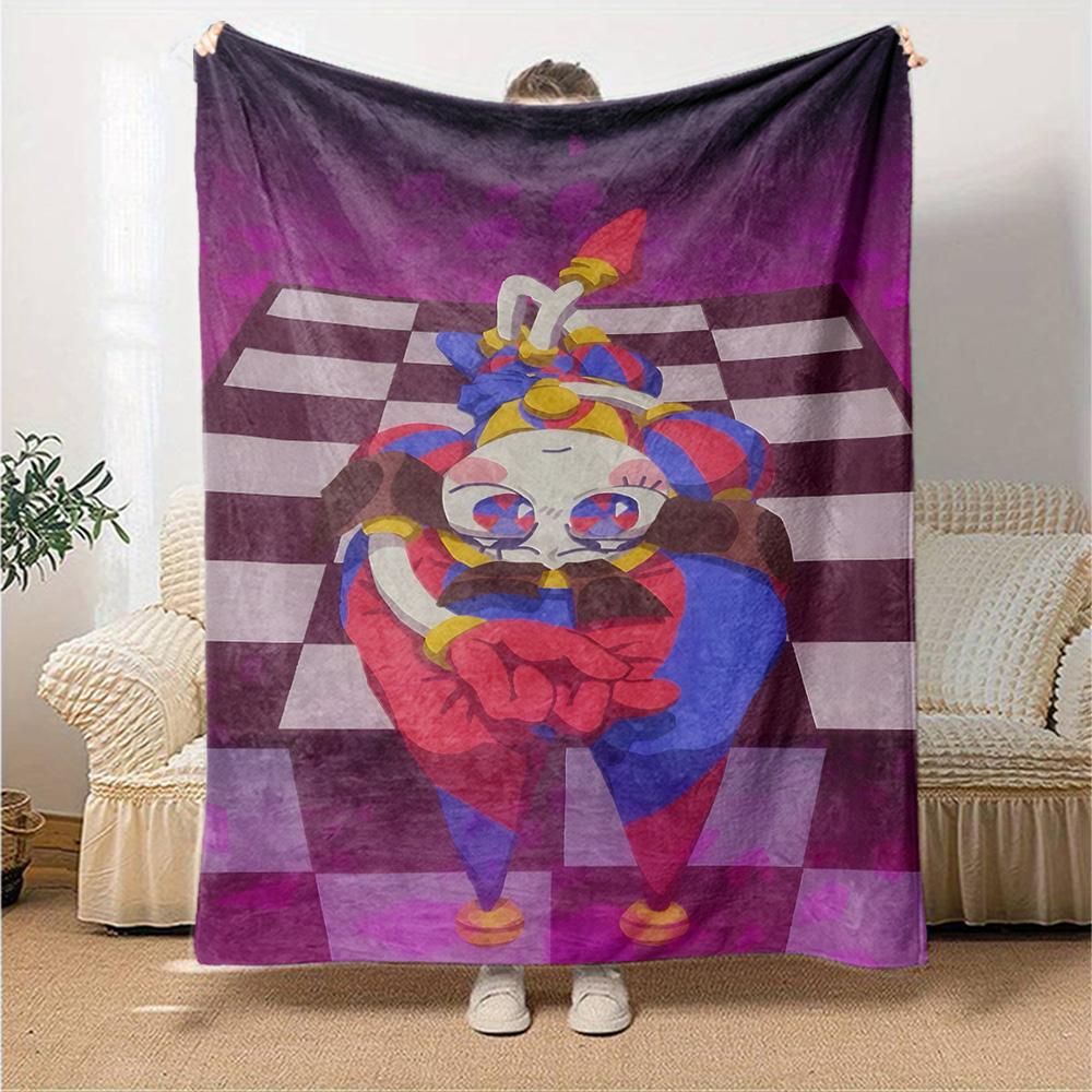 Colorful Pomni Friend Blanket Soft Warm Cozy Great for Bed Office Chair Four Seasons Multipurpose Warmthful Decor