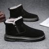 Ботинки из хлопка средней высоты, зимние новые толстые зимние сапоги, модные большие хлопковые мужские сапоги, модная универсальная мужская обувь