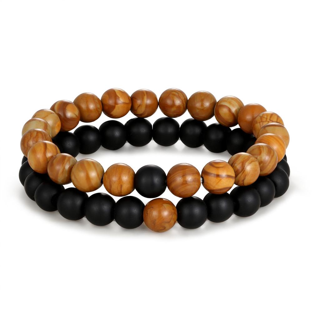 2pcs/set Distance Bracelet Crown Beads Charm Natural Stone Bracelets for Women Men Couples friendship bracelets Jewelry Gifts