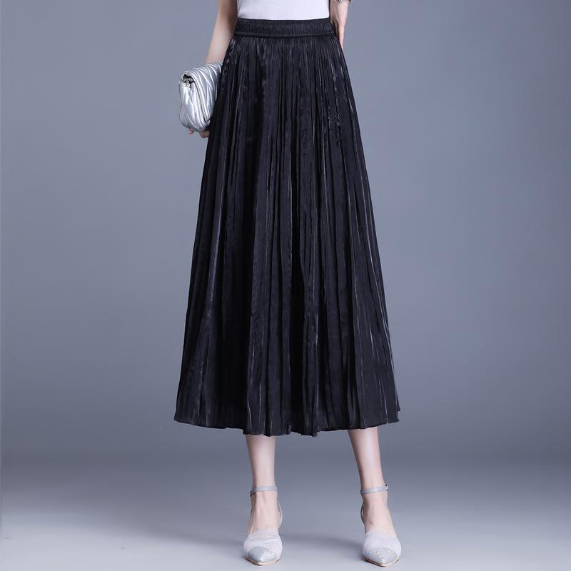 Юбка-бюст женская летняя однотонная плиссированная юбка-солнце юбка-зонтик весна-осень высокого класса