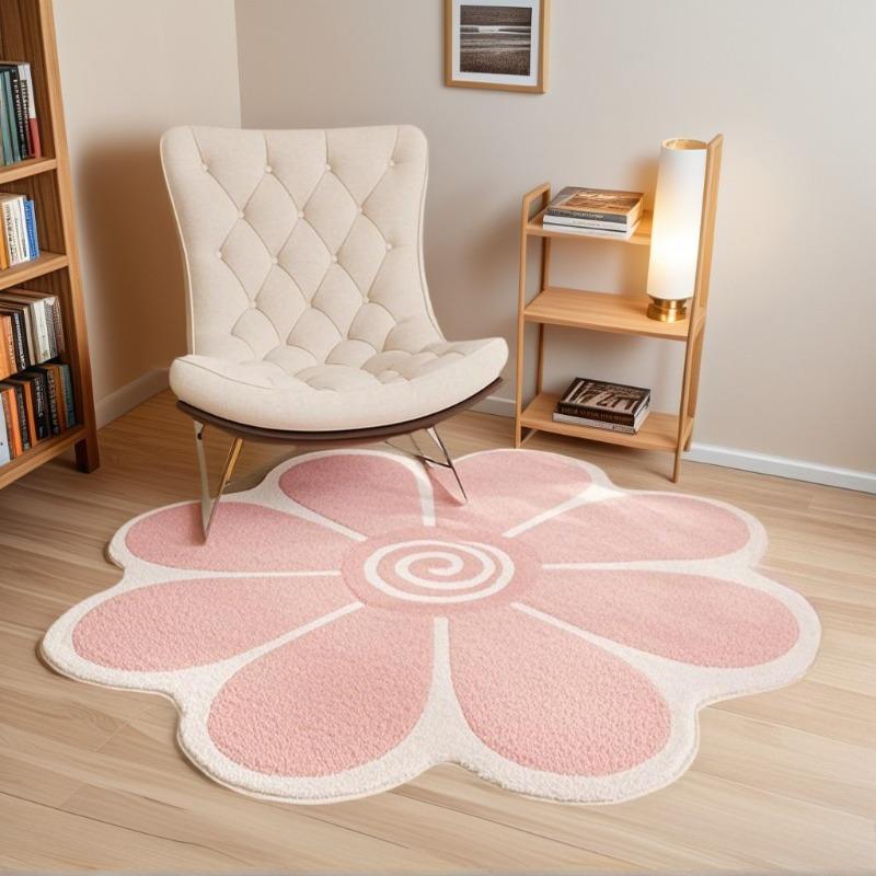 Nordic Fluffy Sun Flower Special Shape Plush Carpet Bedside Rugs Girl Bedroom Home Decor Children Room Floor Mats Soft Rug