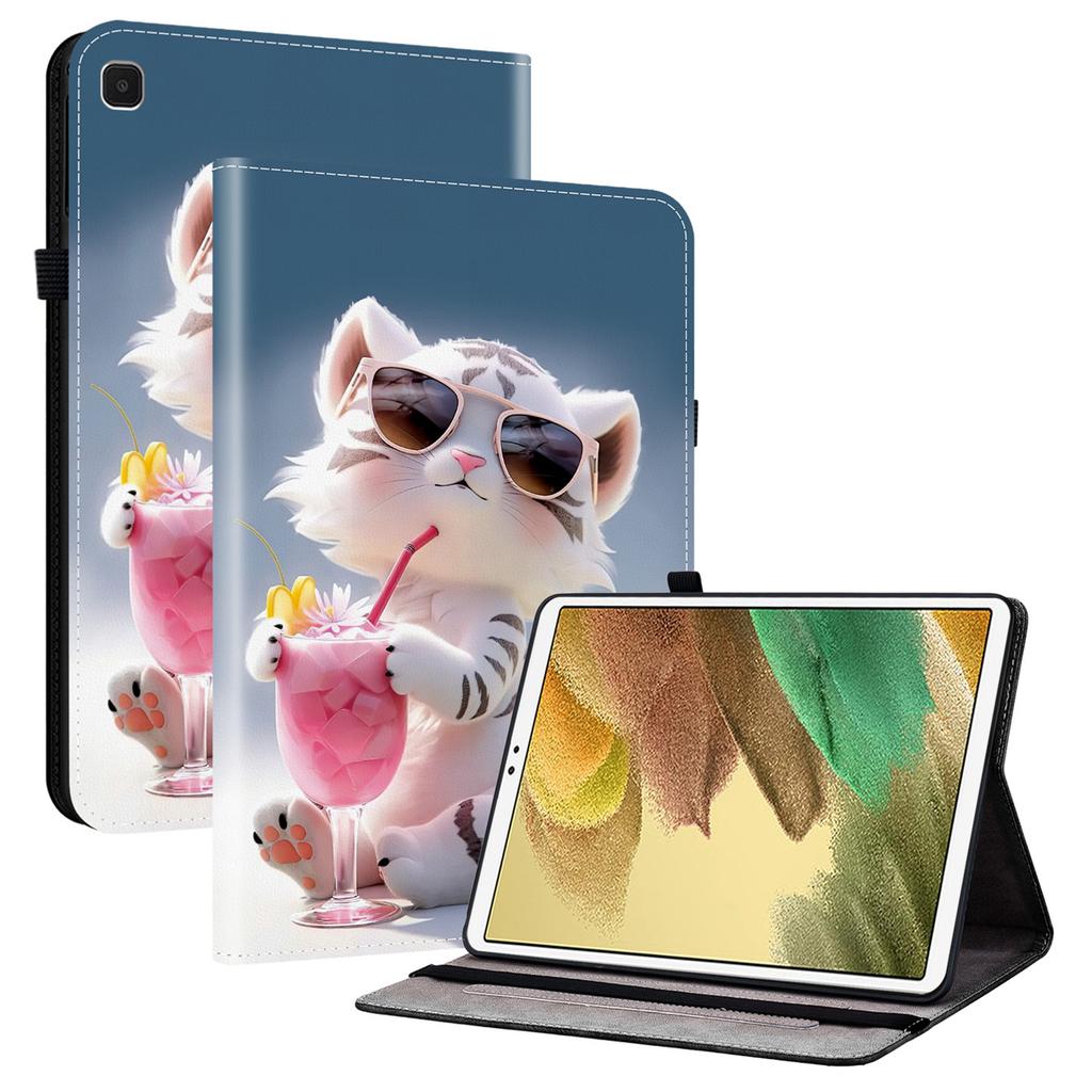 Кожаный чехол для Samsung Galaxy Tab A7 Lite 8,7 дюйма T220/T225 с принтом, подставкой, слотами для карт