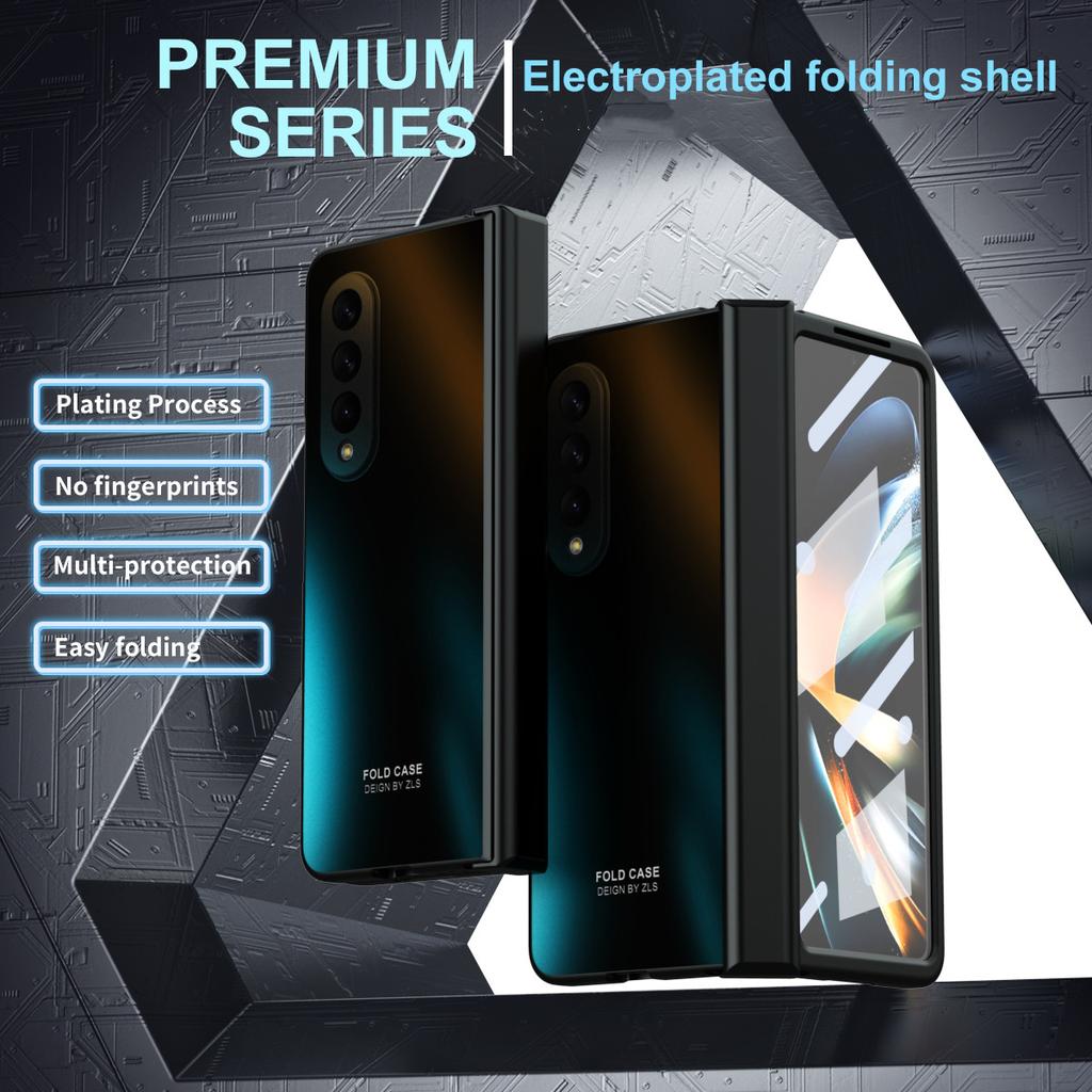 Прочный складной чехол с полным покрытием шарниров для samsung zfold4 для Samsung Galaxy Z Fold 4 Fold4, сумка для телефона из стеклянной пленки