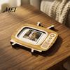 Car Rearview Mirror Ornament Wooden TV Photo Frame, 2 in 1 Desktop Display & Desk Ornament, Vintage Memorial Picture Holder, Unique Birthday