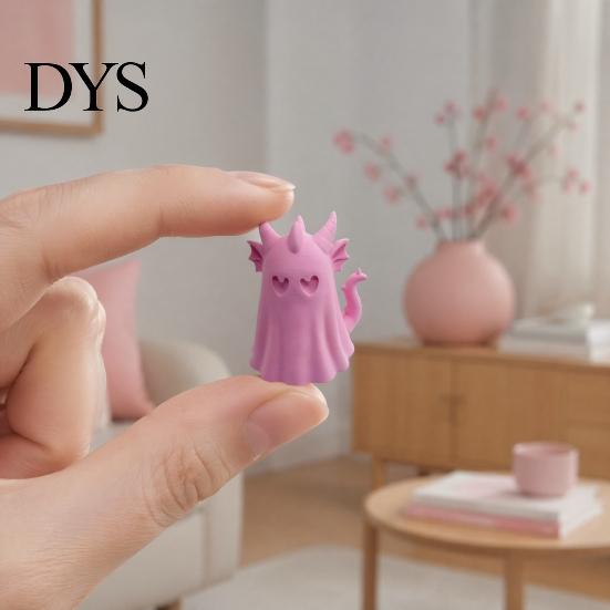 Милая фигурка призрака, фигурка на Хэллоуин, 3D-печатная статуэтка с крыльями дракона и рожками, украшение для детской спальни, жуткий настольный элемент для стола, многоуровневый