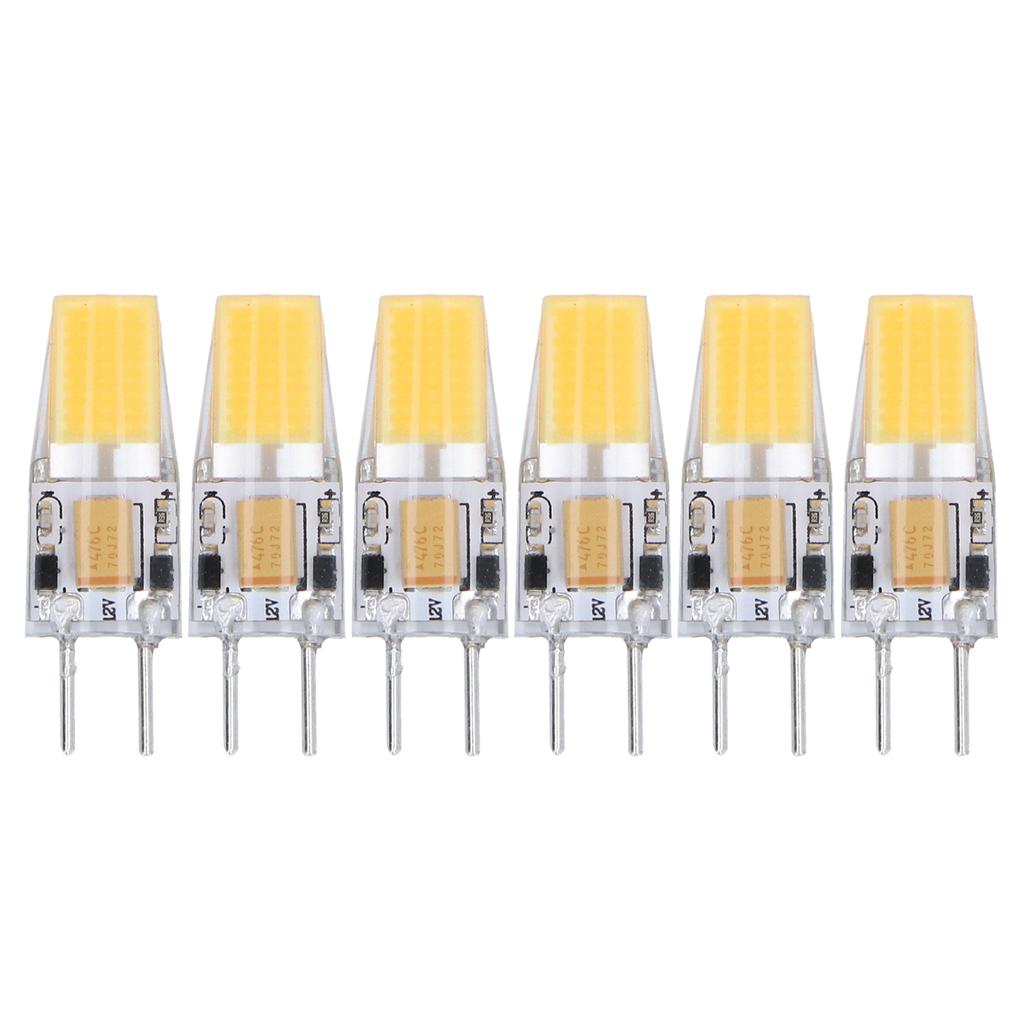 6PCS GY6.35 Bulb 5W AC DC12V COB Light Bulb Energy Saving Silicone Ceiling Lamp Bulb for Living Room