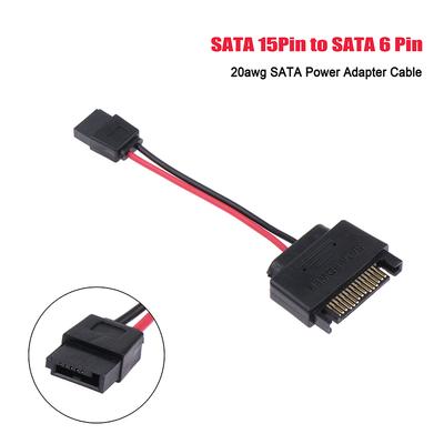 1 шт. Кабель-адаптер питания Sata 15-pin (папа) на Sata 6-pin (мама) Slimline 20AWG для оптического привода ноутбука