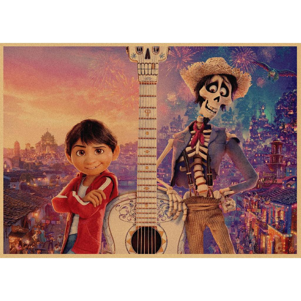 Ретро Аниме Постер из Крафт-бумаги Coco - Декоративное Настенное Искусство Фреска