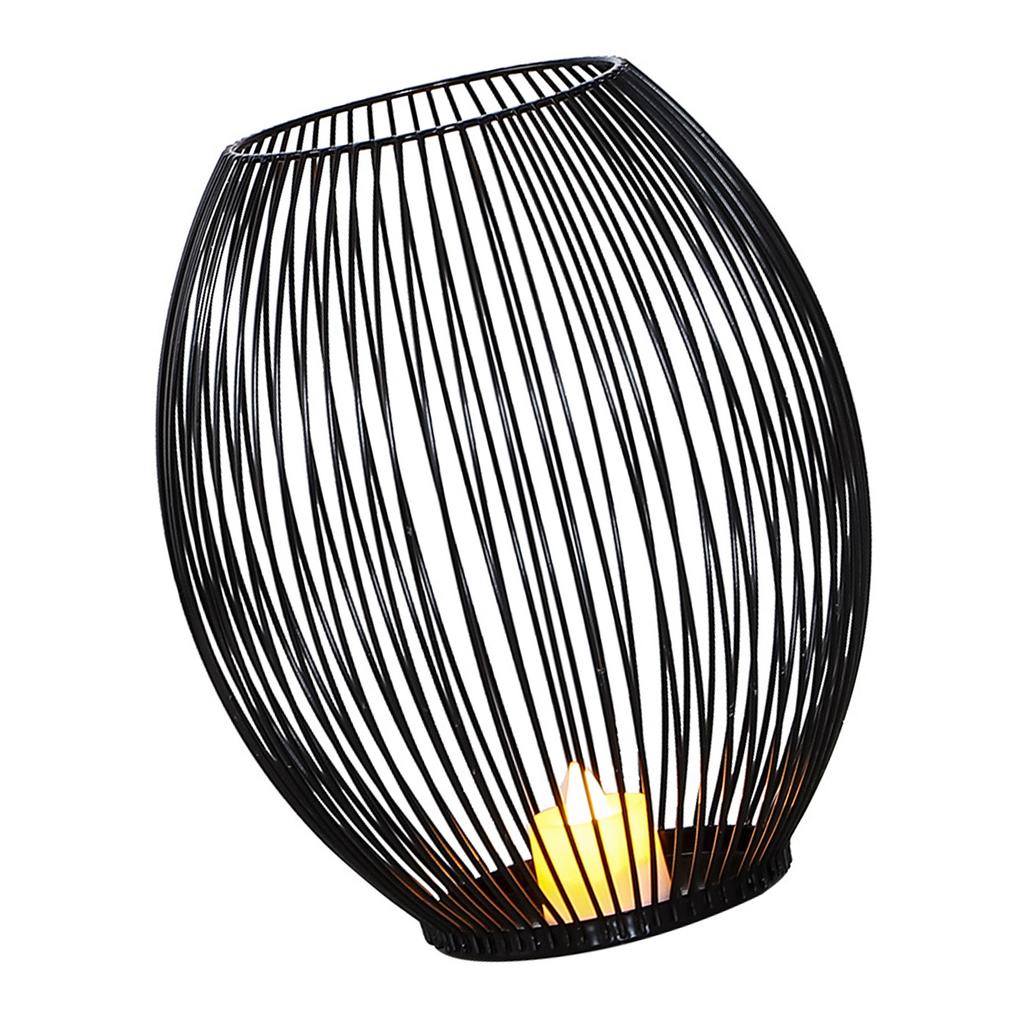 Простой металлический подсвечник, украшение, железная клетка, подсвечник, украшение для дома, свадьбы, столешницы, черный L