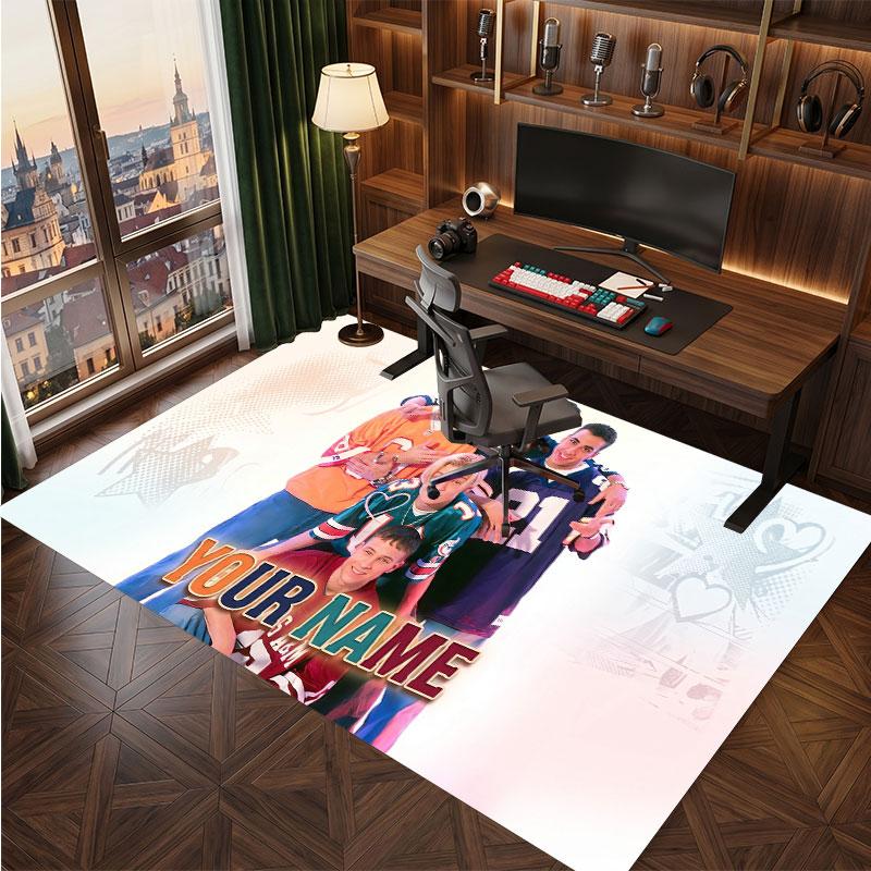 Backstreet Boys Personalized Crystal Velvet Carpet, Customized Name Text Soft Anti‑Slip Rug for Living Room Bedroom