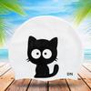 Unisex Cartoon Children Universal Cute Silicone High Elasticity Sports Swimming Cap(Cat)