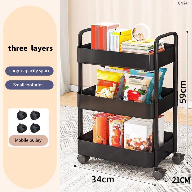 Мобильная тележка для хранения вещей, бытовая кухонная многофункциональная тележка-органайзер, экономящая место, полки для спальни, стойка для хранения закусок