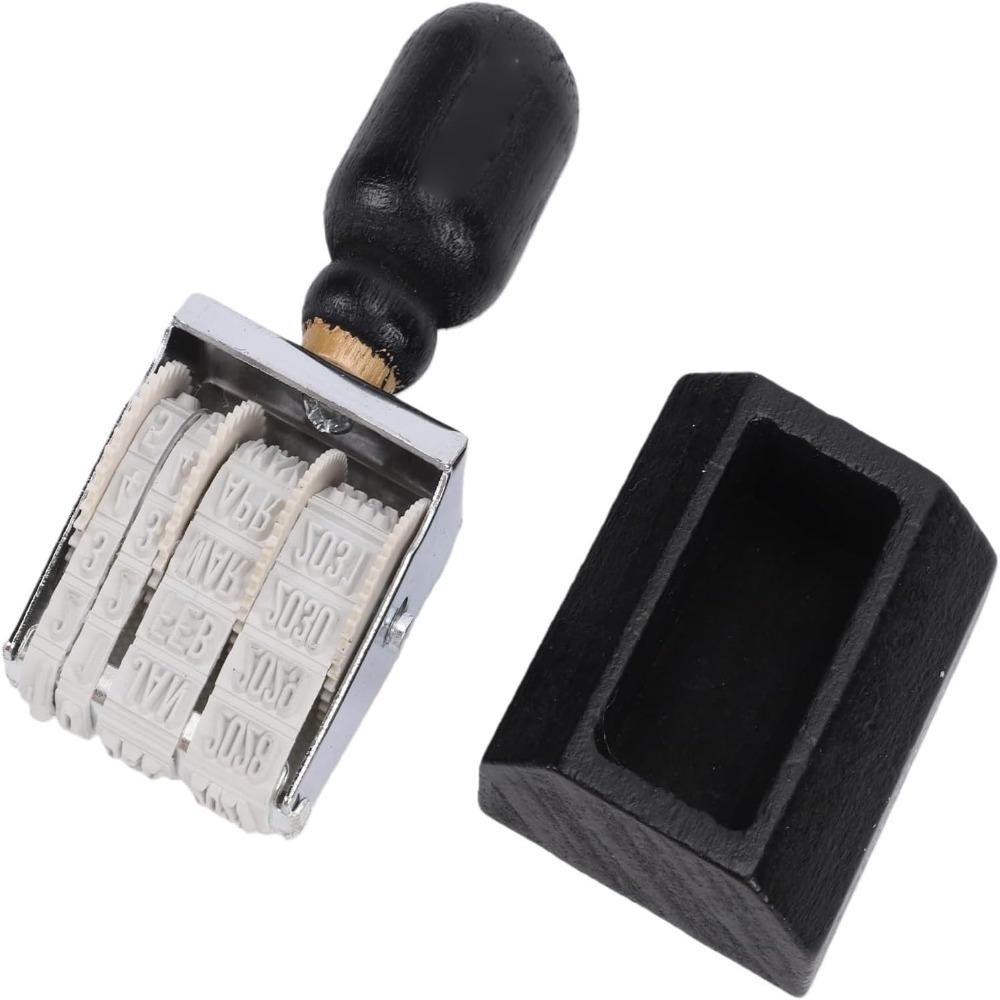 Wooden Handle Roller Date Stamp Reusable Wooden Handle Stamp Rubber Date Stamp For Card Making