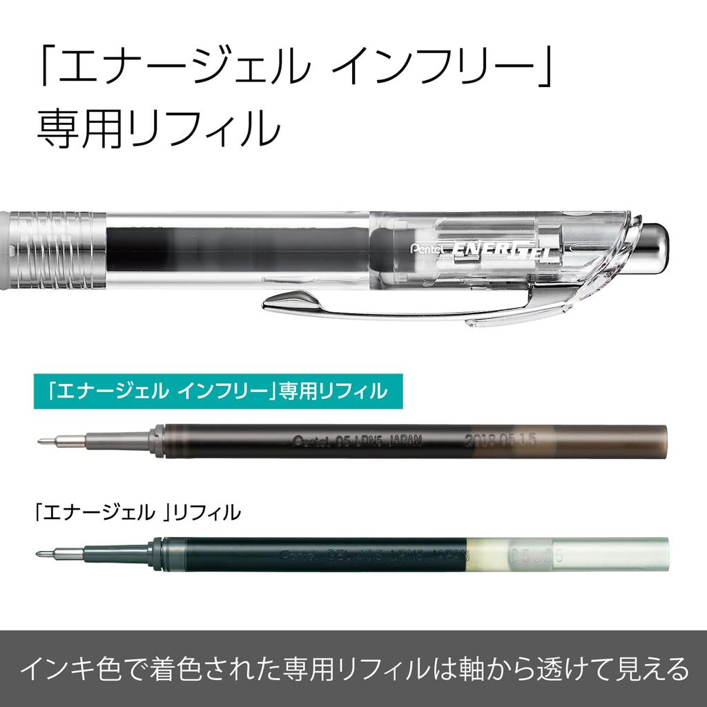 Pentel EnerGel Ballpoint Pen Refill, 0.5mm, Black, XLRN5TL-A