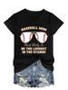 Summer new short sleeve Tshirt baseball mom print loose Vneck casual fashion top