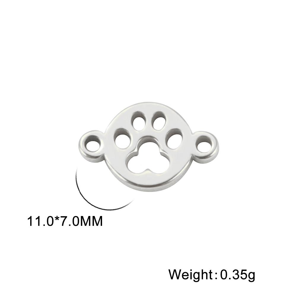 Cazador Dog Cat Paw Footprint Charms for Jewelry Making Stainless Steel Animal 2 Holes DIY Pendants for Bracelet Necklace 2026