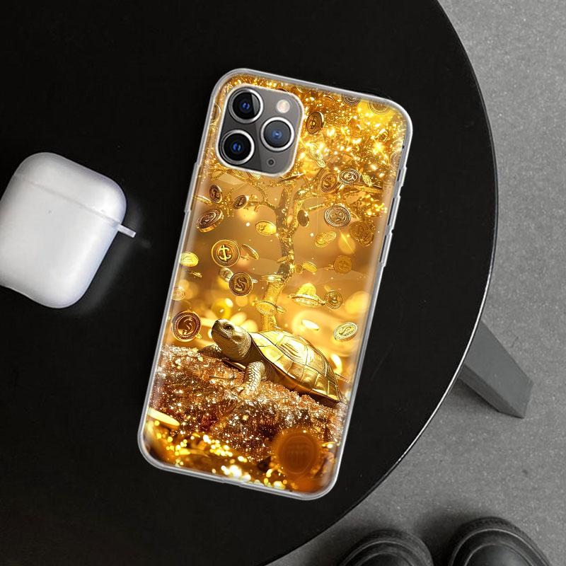Чехол-бампер с узором из тонкого золота для iPhone 11 12 13 Mini 14 15 Plus 16 Pro Max 17 Air 7 8 + SE Художественный Индивидуальный Fundas