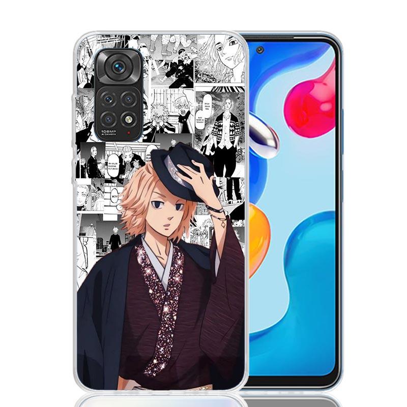 Чехол для телефона с рисунком Аниме Токио Мстители для Xiaomi Redmi Note 15 14 13 12S 12 Pro Plus 11S 11E 11 11T 10S 10 Арт Мягкий чехол с узором Красный