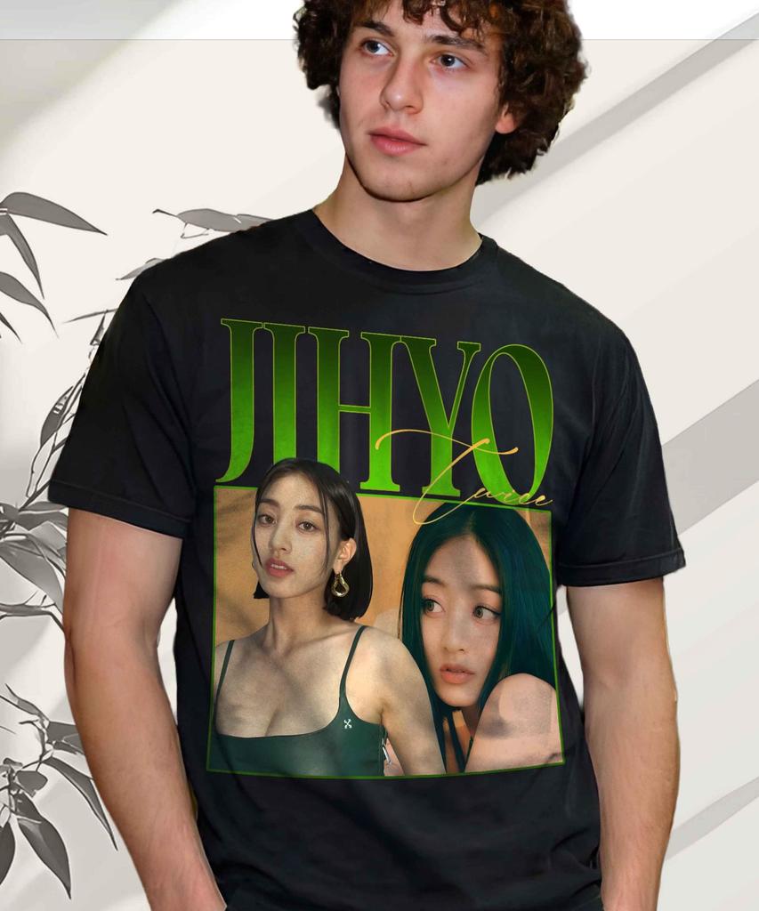 Jihyo Twice Kpop Graphic T-Shirt and kids tshirt – Vintage Style Double Photo Print Tee