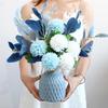 Oushoumai Blue Artificial Flowers with Glass Vase