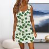 Women's Fashion Casual Printed Sleeveless Drawstring Dress With Pockets