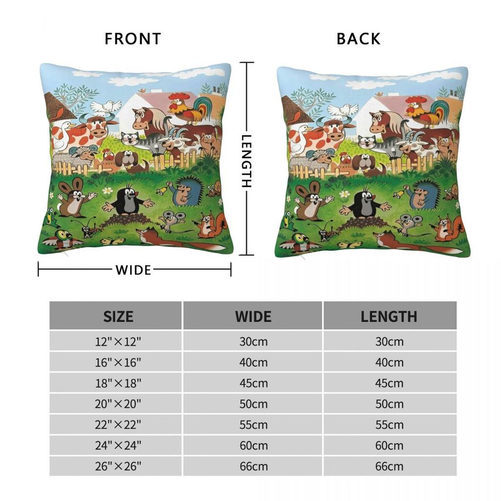 The Little Mole Cartoon Animal Printed Pillowcase Cushion Cover Throw Pillow Cover New Style Bedroom Decor Square Multiple Sizes