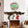 Рождественский приветственный дверной знак, зеленый деревянный венок для входной двери, стены, крыльца, внутреннего и наружного декора