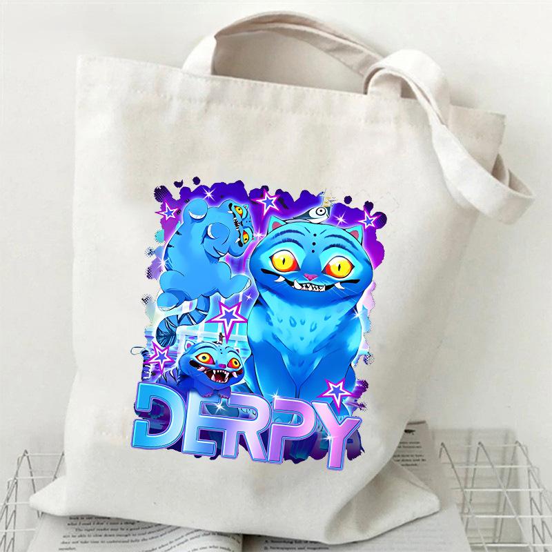 KPOP Группа Охотников на Демонов Холщовая сумка с принтом тигра Сумка через плечо для студентов Повседневная сумка-тоут для покупок