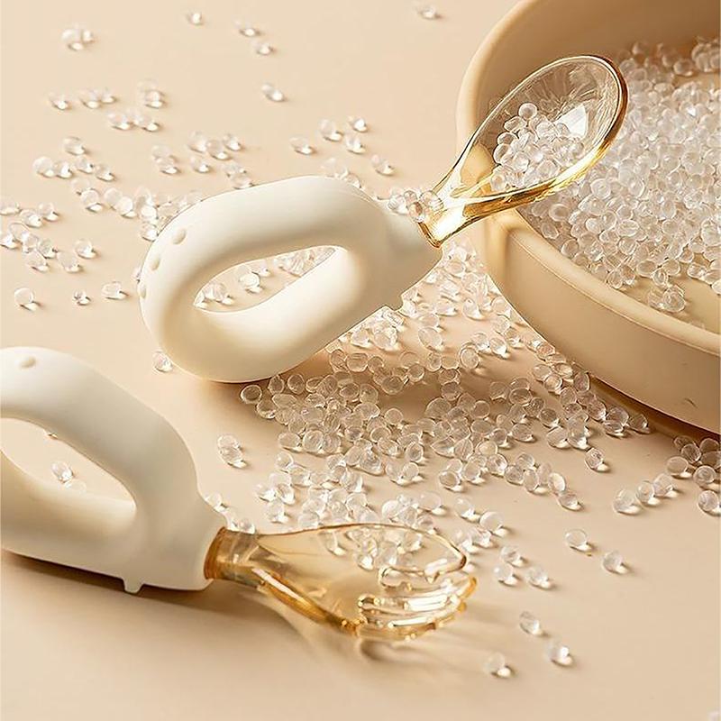 Набор столовых приборов из силикона для детей с короткими ручками, обучающая ложка для кормления ребенка, детская ложка, локтевая ложка, вилка, ящик для хранения