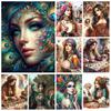 Gypsy Woman Full Square Round Diamond Embroidery Fantasy Peacock Goddess Diamond Painting Cross Stitch Mosaic Wall Decor
