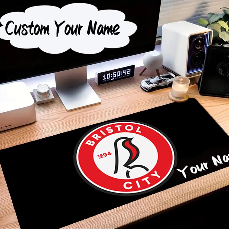 Custom Name Mouse pad Bristol Fc Crest Mouse Pad Desk Mat, Non-Slip Rubber Backer Pad For Computer Notebook Gaming Mouse Pad Birthday Gift