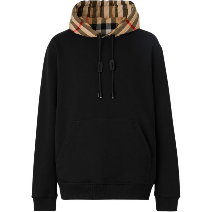 Burberry Check Hood Cotton Hoodie 80581171