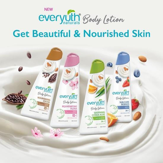Everyuth Naturals Body Lotion Citrus Aloe|Мгновенное увлажнение|Успокаивающий|24-часовое увлажнение|для мужчин и женщин|100% натуральное миндальное молоко - 500 мл