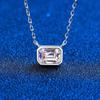 D Color 1 Carat Real Moissanite Emerald Cut Pendant Necklaces Unique Design Classic Women Wedding Link Chain Necklace Fine Jewelry