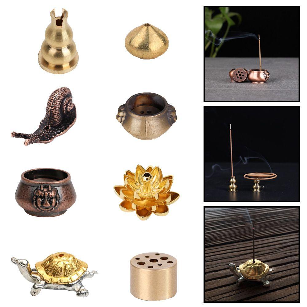 Ornament Home Decor Buddhism Gadgets Copper Censer Ash Catcher Incense Holder Joss-stick Inserted