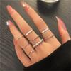 iF ME Punk Vintage Silver Color Poker Billiards Ring Set for Women Gothic Heart Anillos Hip Hop Y2k Korean Fashion Male Gift Jewelry