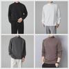 Men's Heavy Double-Sided German Velvet Half-High Collar Long-Sleeve T-Shirt for Autumn/Winter