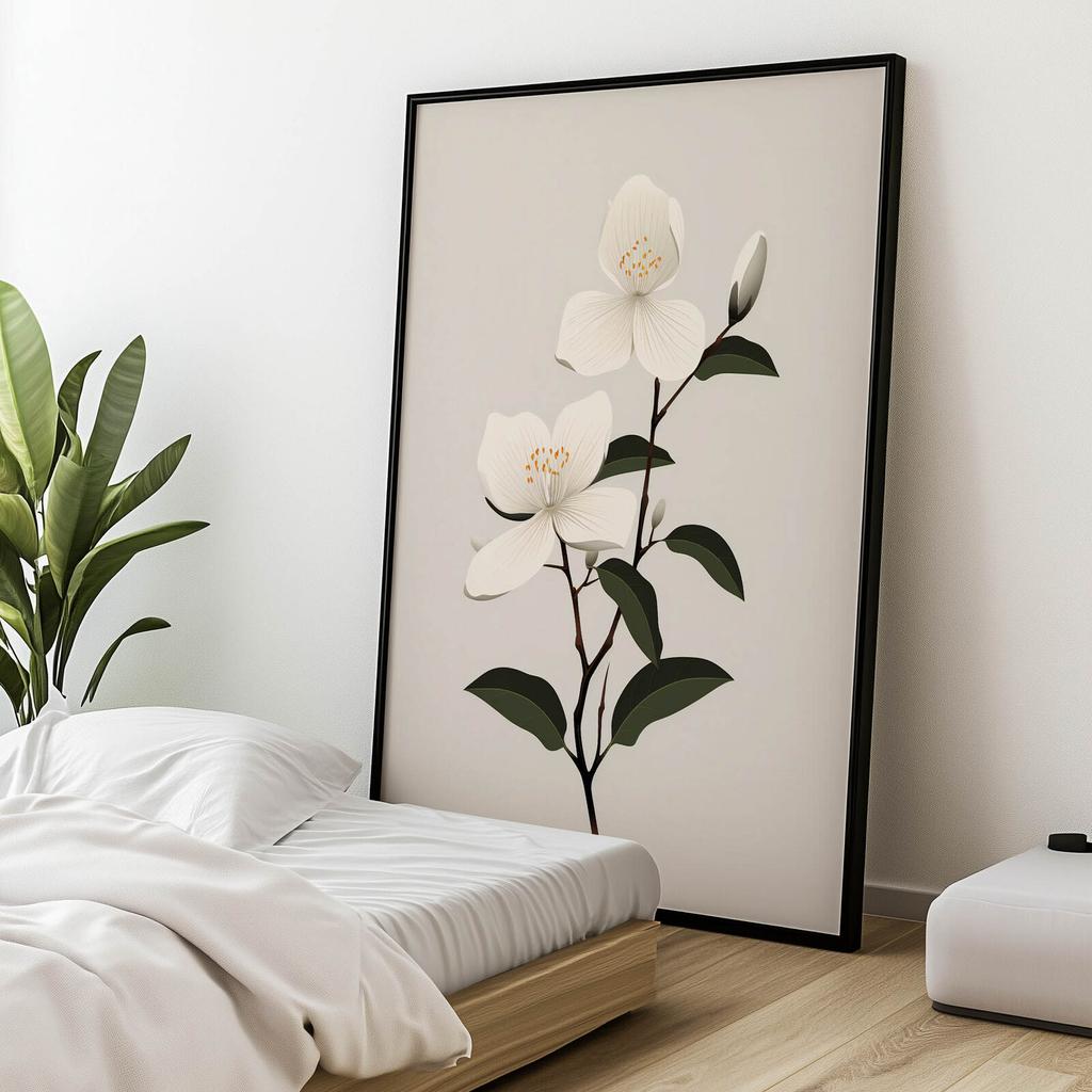 Jaśminowa Gałązka Jaśminowa Gałązka, 70X100 Cm, Bez Ramy, Papier Matowy 230 Gsm