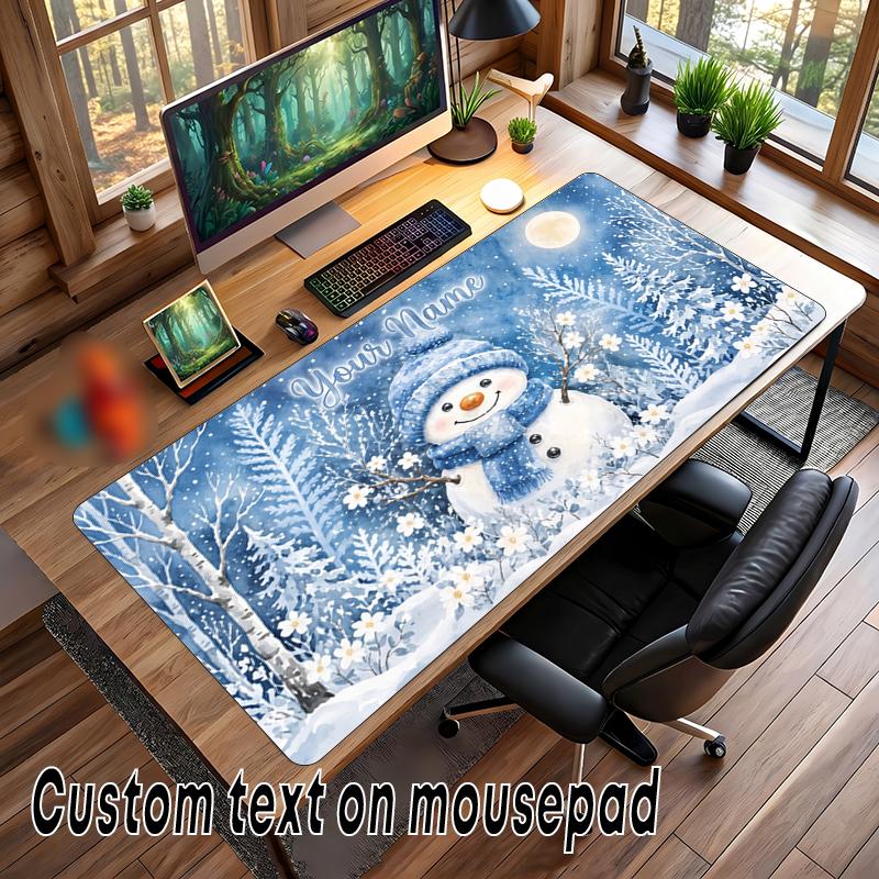 Christmas Custom Name Printed Mouse Pad Non Slip Desk Mat For Office Gaming Home Use Holiday Gift