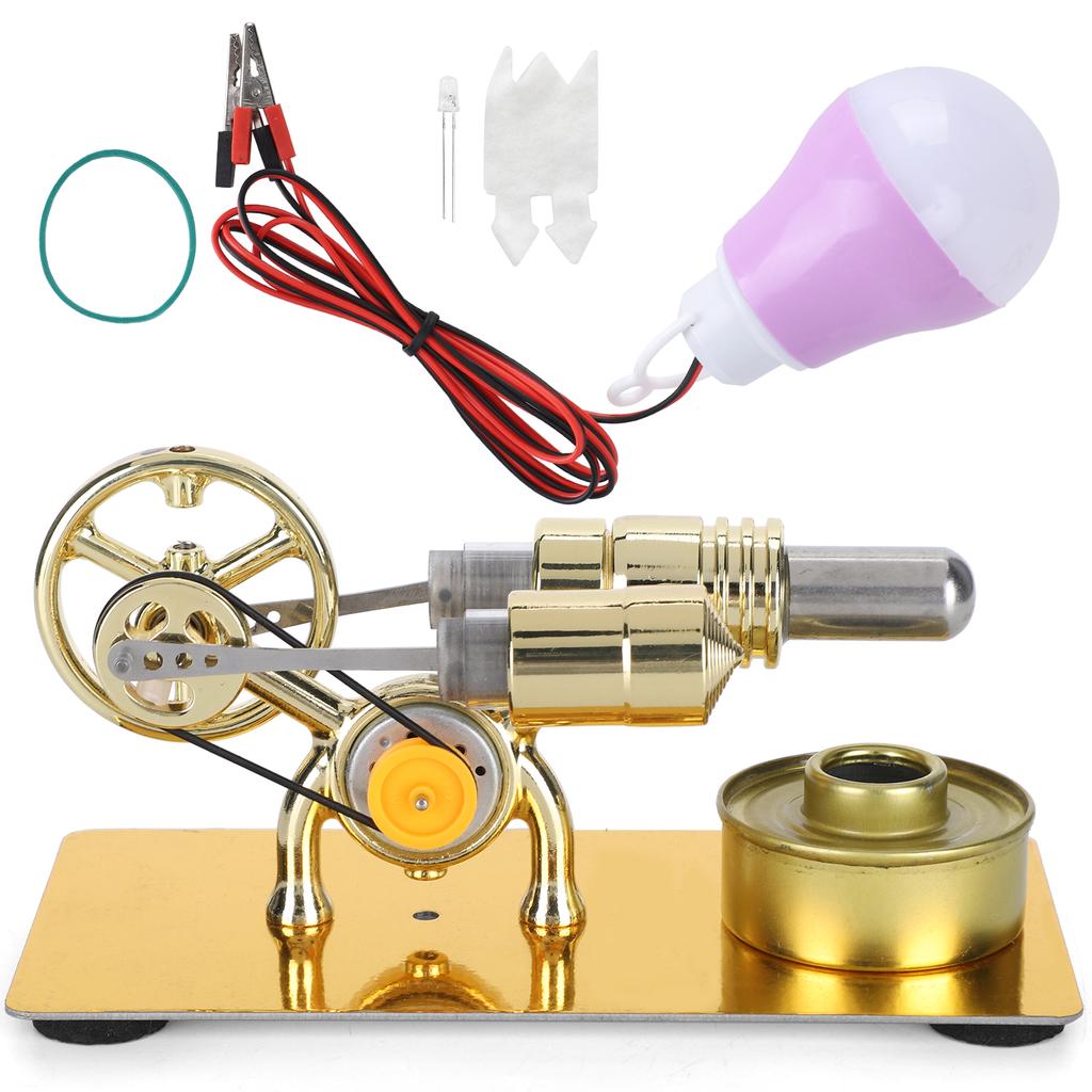 Модель двигателя Стирлинга Генератор Мотор Лампочка Внешнее сгорание Физика Образование Наука Игрушка
